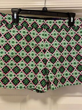 Boden Green, White & Pink Geometric Print Women’s Shorts